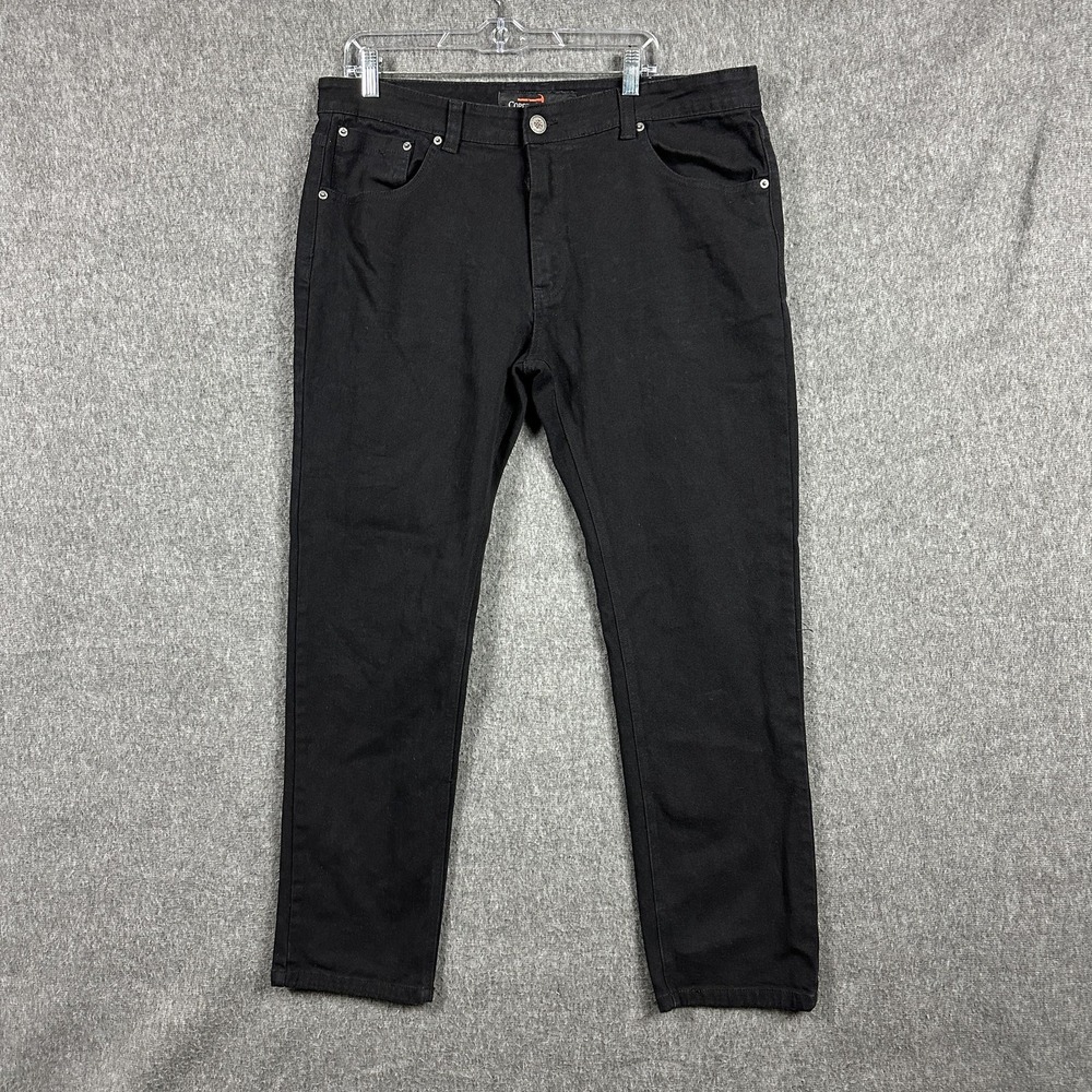 Copper Rivet Jeans Mens 40x32 (Fits 38x29) Black Stretch Denim Straight Leg